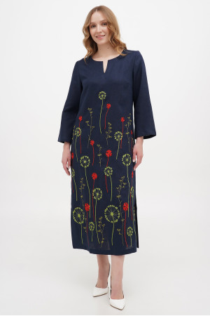 Embroidered dress "Jacqueline" in dark blue