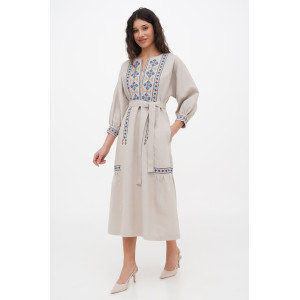 Embroidered dress "Morika" beige