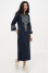 Embroidered dress "Vatra" in dark blue