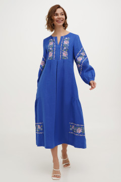 Embroidered dress "Malyovanka" in cornflower color