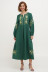 Embroidered dress "Malyovanka" in emerald color