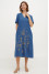 Embroidered dress "Amethyst" in denim color