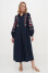 Embroidered dress "Kalina" in dark blue