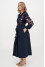 Embroidered dress "Kalina" in dark blue