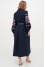 Embroidered dress "Kalina" in dark blue