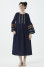Embroidered dress "Svitozara" in dark blue