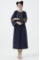 Embroidered dress "Svitozara" in dark blue