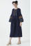 Embroidered dress "Svitozara" in dark blue