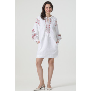 Вишита сукня «Ружина» білого кольору