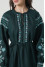 Вишита сукня «Ружина» темно-смарагдового кольору