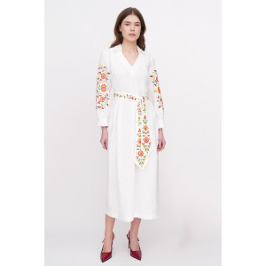Вишита сукня «Пелагія» білого кольору
