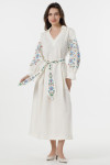 Embroidered dress "Pelagia" milky color