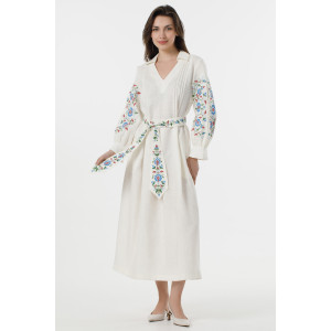 Вишита сукня «Пелагія» молочного кольору