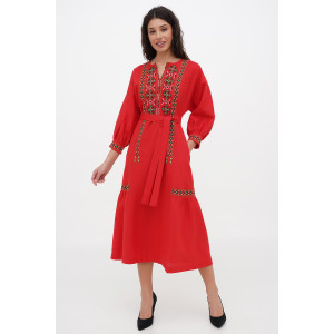 Вишита сукня «Моріка» червоного кольору