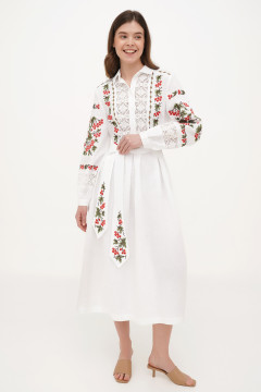 Вишита сукня «Калина» білого кольору