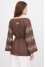 Embroidered shirt "Anisiya" brown