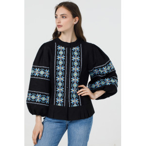 Embroidered shirt "Lightning" black