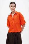 "Bonjour" blouse in orange