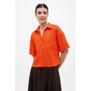 "Bonjour" blouse in orange