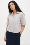 "Bonjour" blouse in gray
