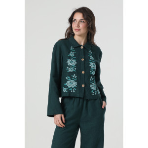 Жакет «Зореслава» смарагдового кольору