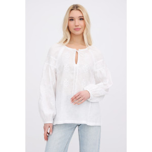 Вишиванка «Міряна» білого кольору з білим орнаментом