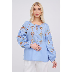 Вышиванка «Міряна» голубого цвета
