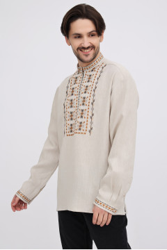 Чоловіча вишиванка «Данило» бежевого кольору