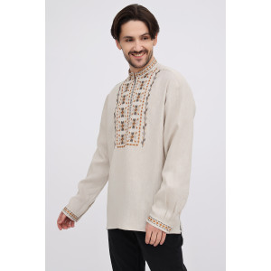 Чоловіча вишиванка «Данило» бежевого кольору