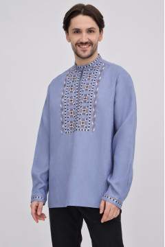 Чоловіча вишиванка «Данило» синього кольору