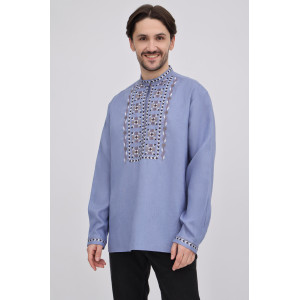 Чоловіча вишиванка «Данило» синього кольору