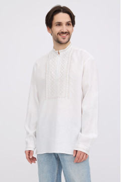 Men's embroidered shirt "Naum" white