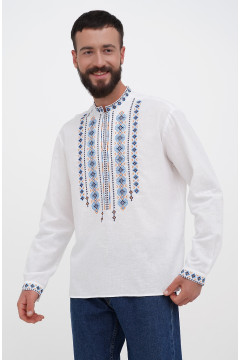 Men's embroidered shirt “Zakhar” white