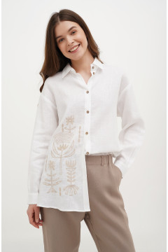 Embroidered shirt “Lira” white