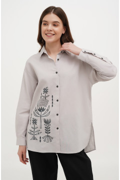 Embroidered shirt “Lira” in gray