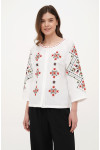 Embroidered shirt “Alder” white