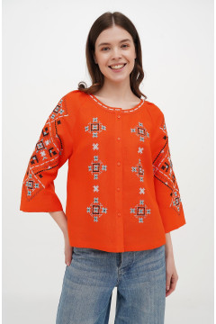 Embroidered shirt “Alder” orange