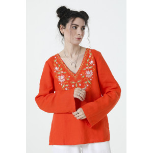 Embroidered shirt “Virlyana” in orange color