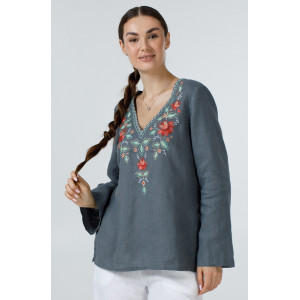 Embroidered shirt “Virlyana” in gray color