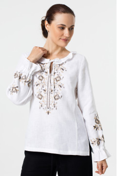 Embroidered shirt "Yanka" white