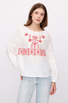 Embroidered shirt "Zarina" white