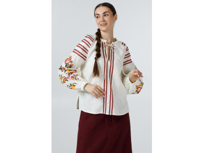 Embroidered shirt "Radoslava" milky color