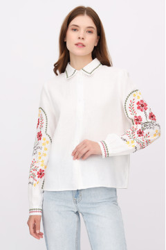 Вишиванка «Зозуля» білого кольору