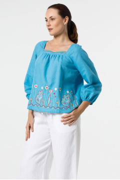 Вишиванка «Селіна» блакитного кольору