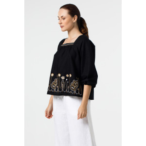 Вышиванка «Селіна» черного цвета
