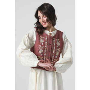 Жилет «Павлинка» коричневого кольору