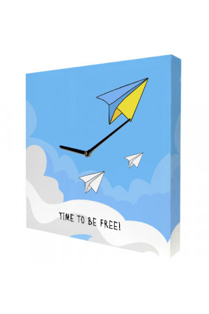Квадратний настінний годинник «Time to be free!»