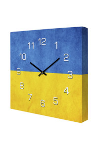 Квадратний настінний годинник «Прапор України»