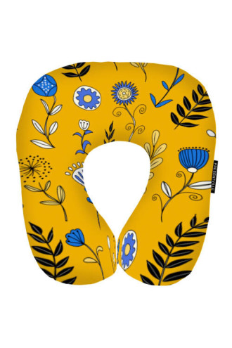 Travel pillow "Floral motif" yellow