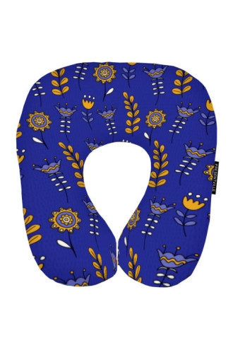 Travel pillow "Floral motif" blue